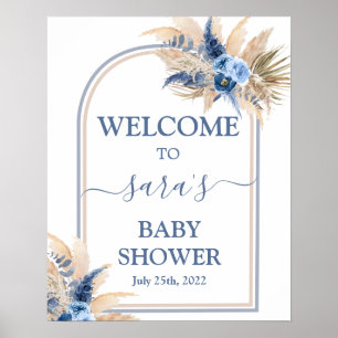 Poster Pampas Grass Baby shower Garçon Panneau de bienven