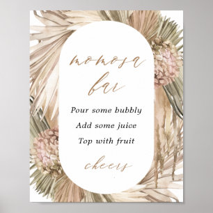 Poster Pampas Grass Baby shower Momosa Bar