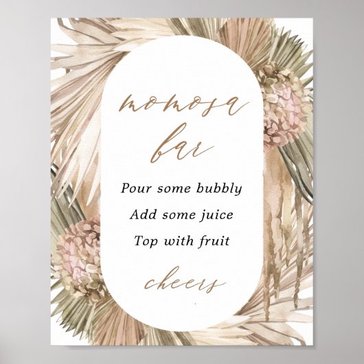 Poster Pampas Grass Baby shower Momosa Bar (Devant)