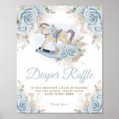 Poster Pampas Grass Blue Floral Rocse Cheval Diaper (Devant)