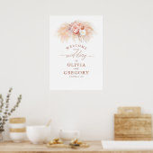 Poster Pampas Grass Floral Terracotta Mariage Bienvenue (Cuisine)