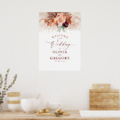 Poster Pampas Grass Floral Terracotta Mariage Bienvenue (Cuisine)