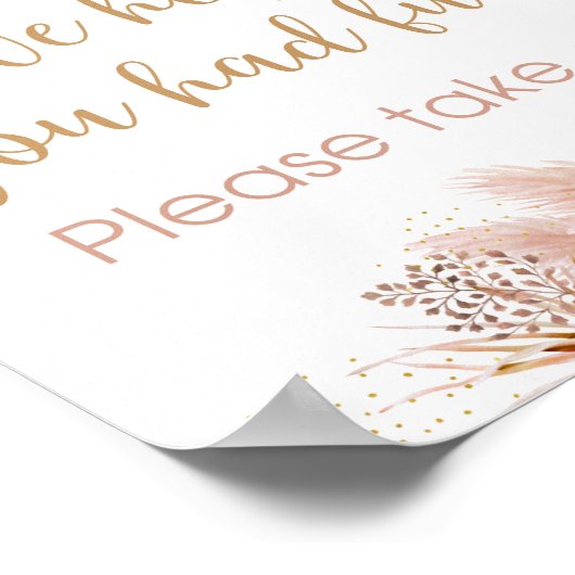 Poster Pampas Grass rose Baby shower floral Favoriser Sig (Coin)