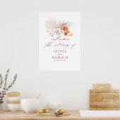 Poster Pampas Grass Terracotta Floral Mariage (Cuisine)