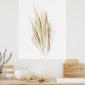 Poster Pampas herbe Aquarelle Florale Fleurs Boho Art (Cuisine)