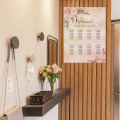 Poster Pampas herbe bleu rose flush floraux assise