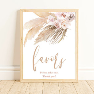Poster Pampas herbe boho faveurs signe