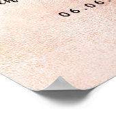 Poster Pampas herbe rose or floral accueil mariage (Coin)