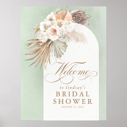 Poster Pampas herbeux Fleurs douces de mariage Floral de (Devant)