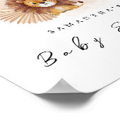Poster Pampas Lion baby shower invitation Panneau de bien (Coin)