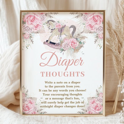 Poster Pampas Rose Cheval à Bascule Pensées de Lange