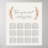 Poster Pampas rustique herbe plan de sièges mariage botan (Devant)