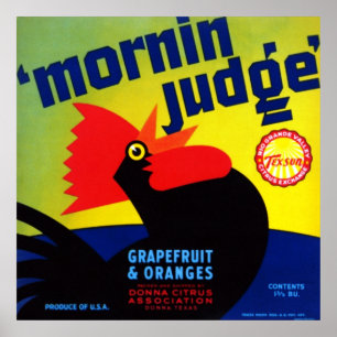 Poster Pamplemousses et oranges de juge de Mornin