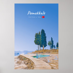 Poster Pamukkale, Turquie - Piscines thermales
