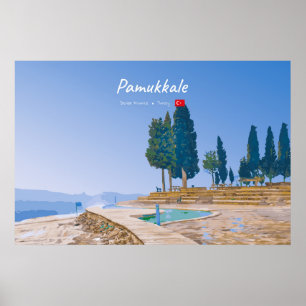 Poster Pamukkale, Turquie - Piscines thermales
