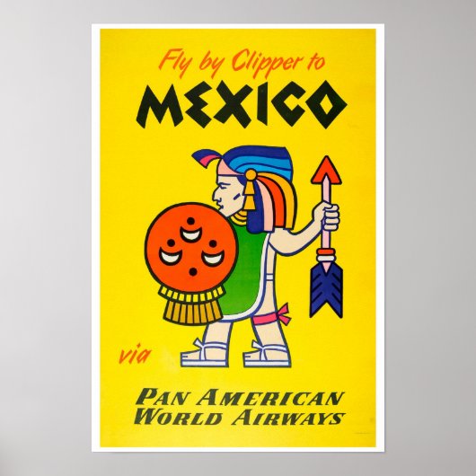 Poster Pan America Airways Mexique (Devant)