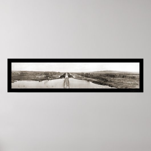 Poster Panama Canal Locks Photo 1913 (Devant)