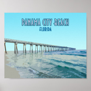 Poster Panama City Beach Florida Vintage