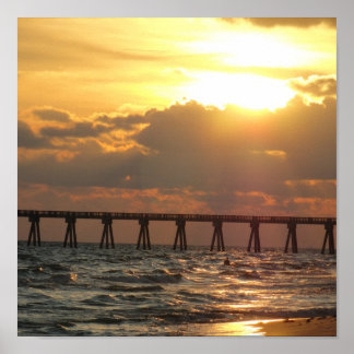 Poster Panama City Beach Pier Sunset