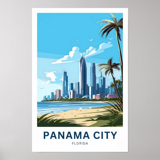 Poster Panama City Floride Imprimer Voyage (Devant)