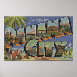 Poster Panama City, Floride - Scènes de grandes lettres