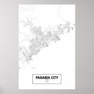 Poster Panama City, Panama (black on white)