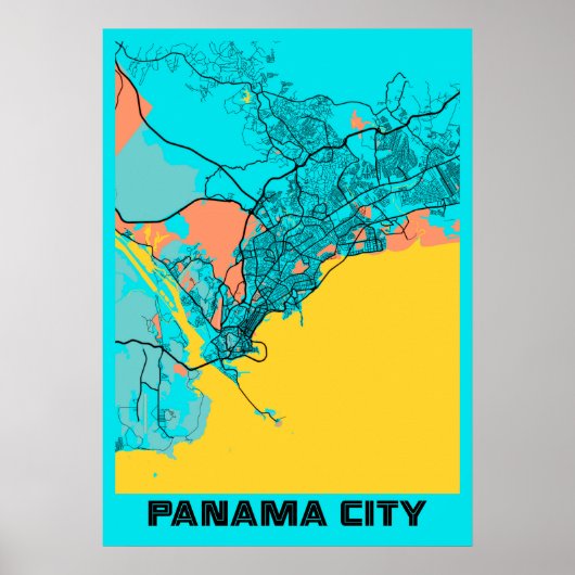 Poster Panama City - Panama Gloria City Map (Devant)