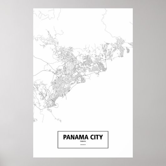Poster Panama City, Panama (noir sur blanc) (Devant)