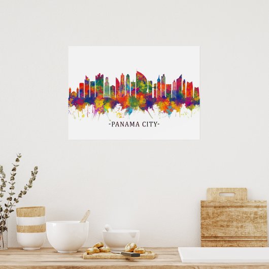 Poster Panama City Panama Skyline (Cuisine)