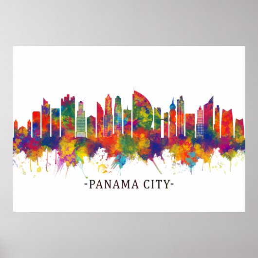 Poster Panama City Panama Skyline (Devant)