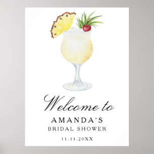 Poster Pancake au cocktail d'ananas - panneau de bienvenu