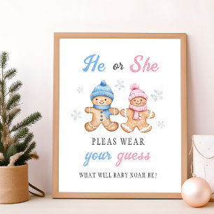 Poster Pancake au gingembre Révélation du sexe Signe de v