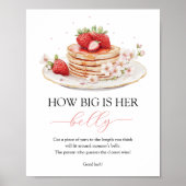 Poster Pancake aux fraises Bébé Brunch Signe du ventre (Devant)