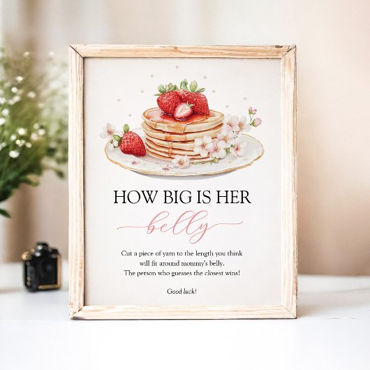 Poster Pancake aux fraises Bébé Brunch Signe du ventre