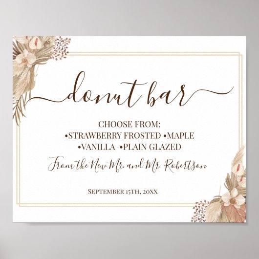 Poster Pancake Bar Sweets Table Panneau de Mariage Récept (Devant)