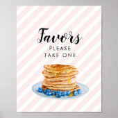 Poster Pancake rose Signe de faveur de Brunch pour la dou (Devant)