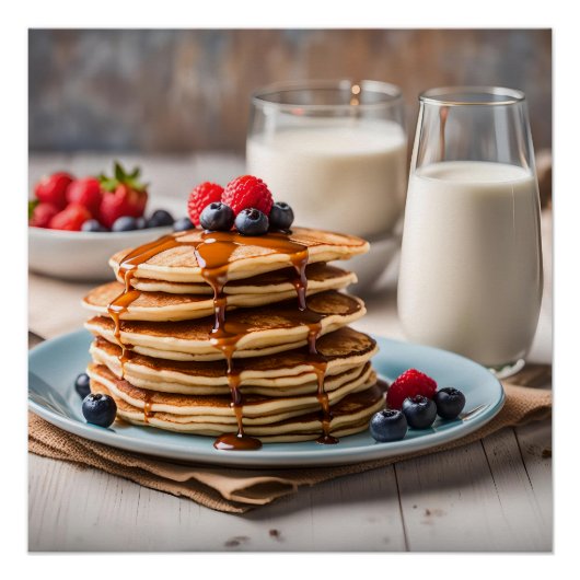 Poster Pancakes and Milk (Devant)