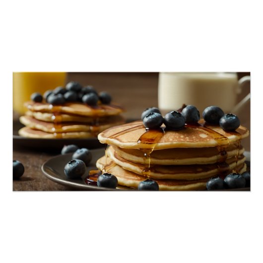 Poster Pancakes aux bleuets (Devant)