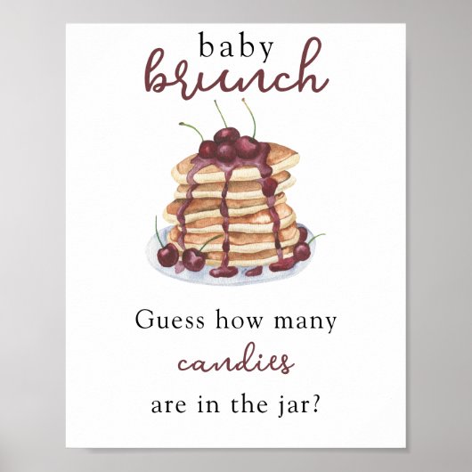 Poster Pancakes Baby shower Devinez combien de bonbons (Devant)