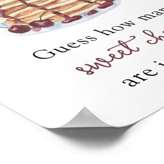 Poster Pancakes Baby shower Devinez combien de cerises (Coin)