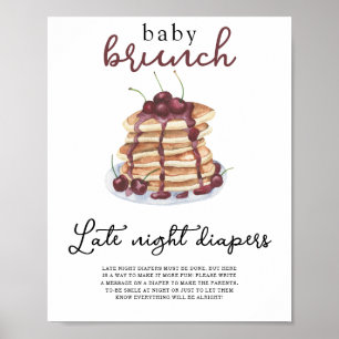 Poster Pancakes baby shower Late night couches