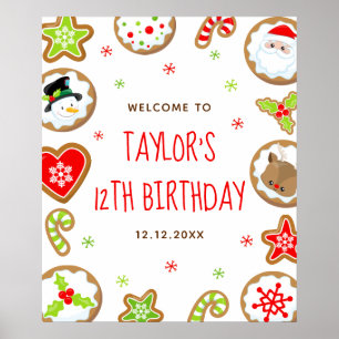 Poster Pancakes de Noël Anniversaire Rouge Vert Panneau d