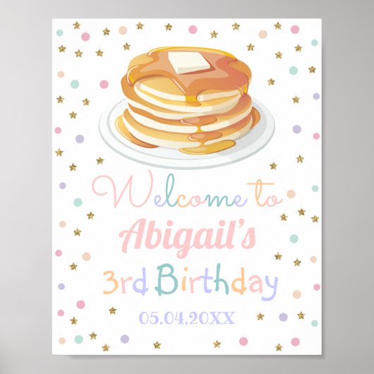 Poster Pancakes et Pyjamas Parties scintillant Dot Annive (Devant)