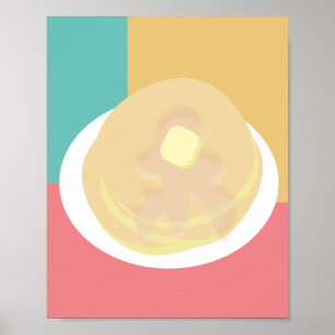Poster Pancakes sirop dégoulinant coloré