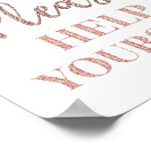 Poster Pancarte Aide-toi Rose Gold Confetti (Coin)