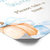 Poster Pancarte Bébé Fête de Naissance Citrouille Arc Ble (Coin)