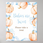 Poster Pancarte Bébé Fête de Naissance Citrouille Arc Ble (Devant)