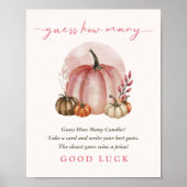 Poster Pancarte Bébé Fille Rose Citrouille Devinez Combie (Devant)