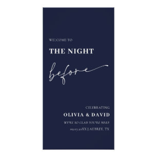 Poster Pancarte Bleu Marine La Nuit Avant Le Dîner De Rép