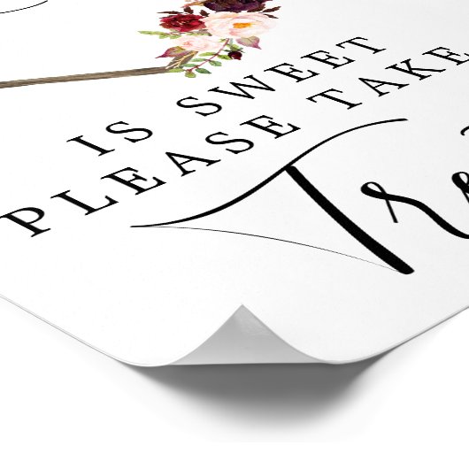 Poster Pancarte Boho Bourgogne Love Is Sweet Favors (Coin)